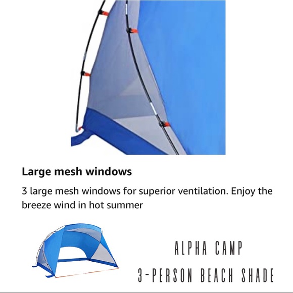 3-Person Sport/Beach Shelter Easy Up Sun Shade 9x6 - Picture 5 of 12
